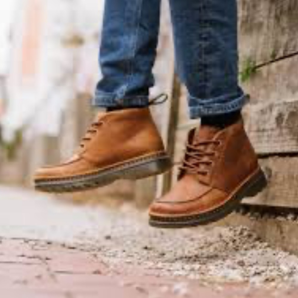 Dr. Martens Tan Austin Moc Toe Boots